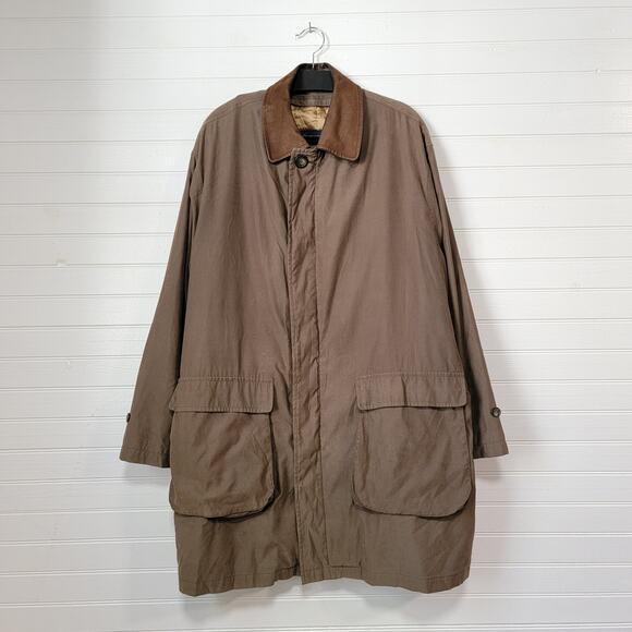 Polo University Ralph Lauren Wool Blend Leather Collar Trench Chore Coat Large - Picture 1 of 10